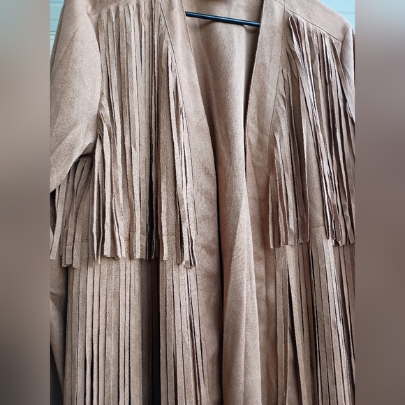 NWOT Vocal Fringed Tan Jacket_Large - Picture 6 of 10